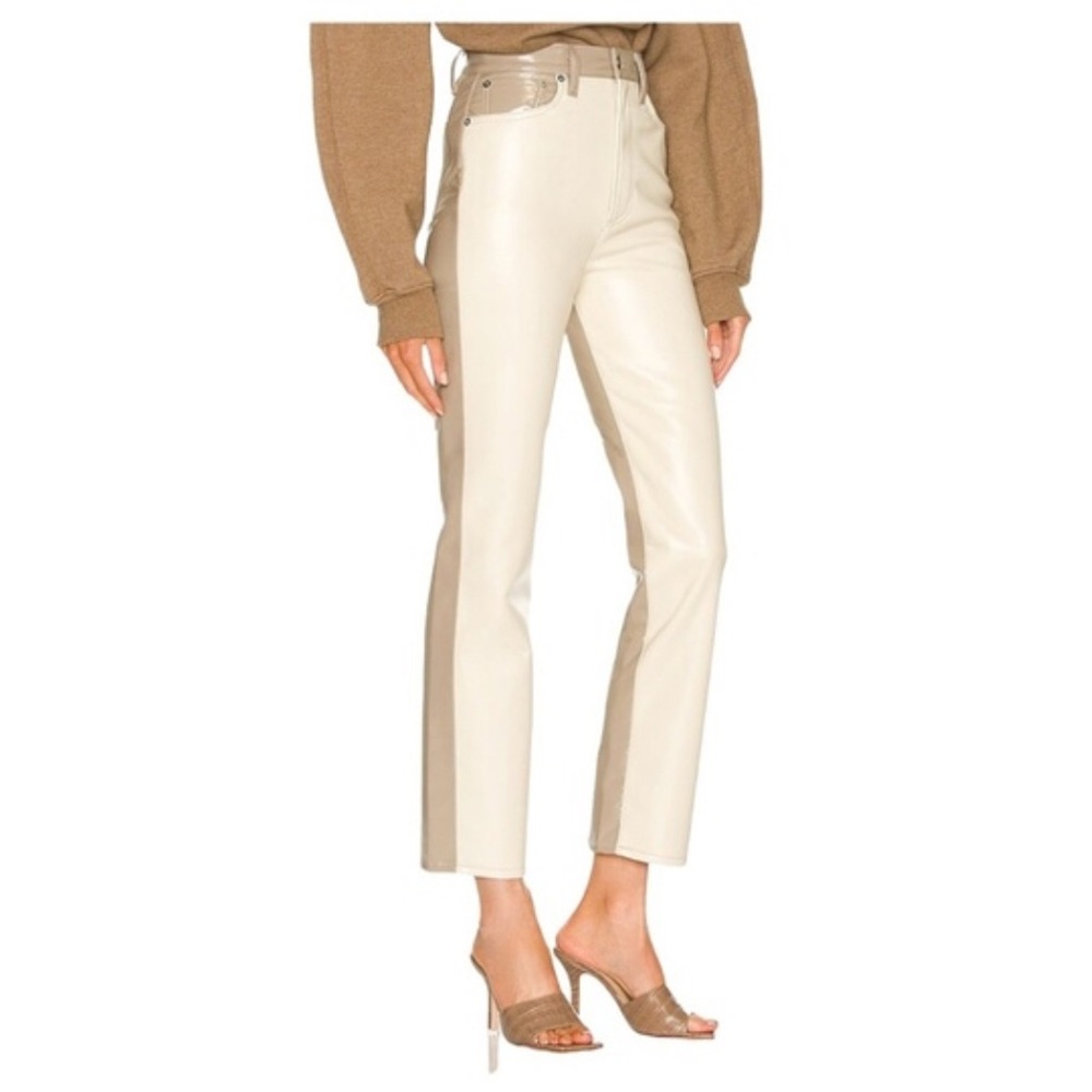 Agolde Two-Tone Paneled 90's Pinch Waist / powder & quail